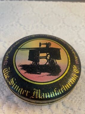 The Singer Manufacturing Co. Decorative Tin - Black with Rainbow Accent